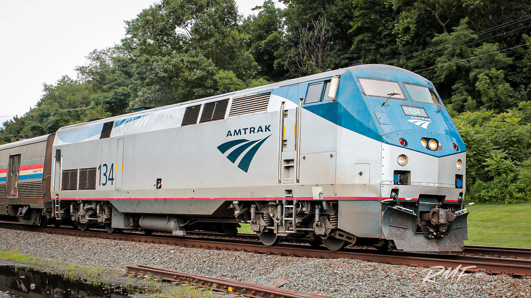 Amtrak 134 passenger locomotive photographed by RMF Photography