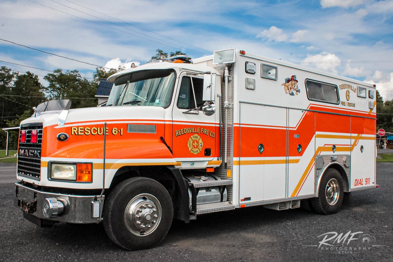 Reedsville Fire Company Rescue 6-1 apparatus photographed in color