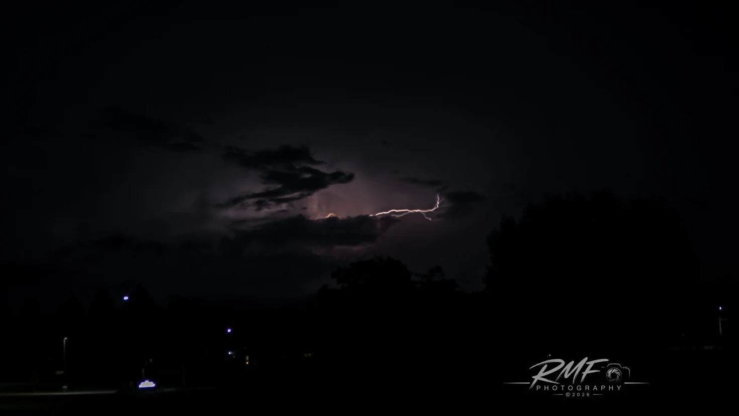 Lightning illuminating a dark Central Pennsylvania storm