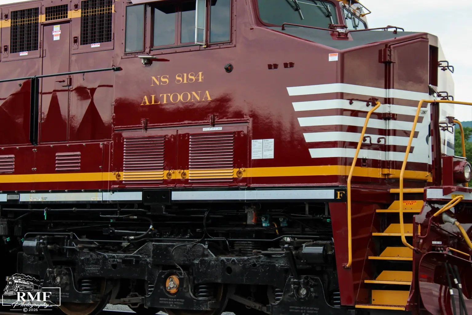 Close detail of Norfolk Southern 8184 Altoona