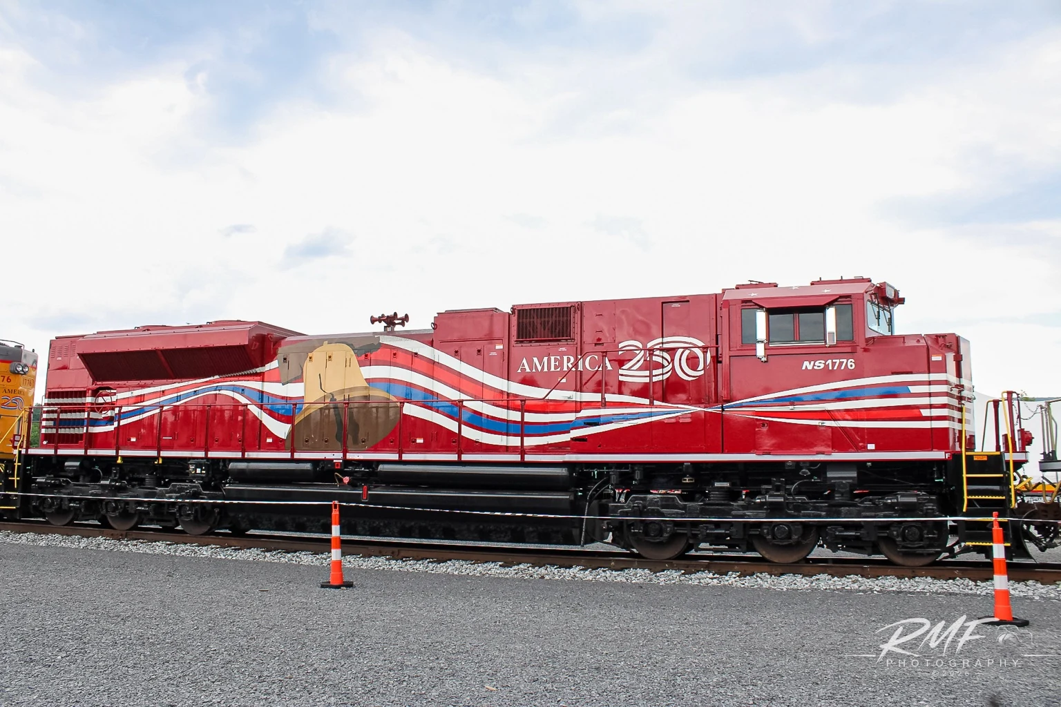 Norfolk Southern America 250 commemorative locomotive in profile