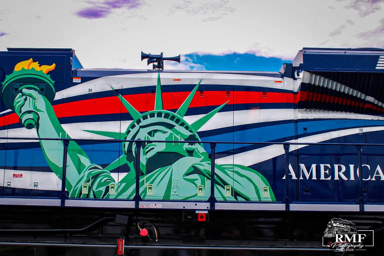 Liberty artwork detail on Norfolk Southern America 250 locomotive 2026